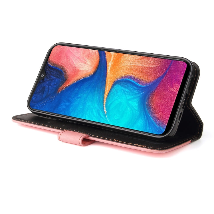 For Samsung Galaxy A20 / A30 Business Stitching-Color Horizontal Flip PU Leather Case with Holder & Card Slots & Photo Frame