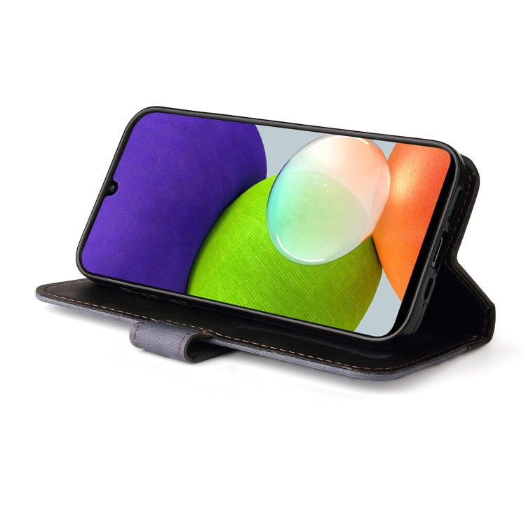 For Samsung Galaxy A22 4G Business Stitching-Color Horizontal Flip PU Leather Case with Holder & Card Slots & Photo Frame