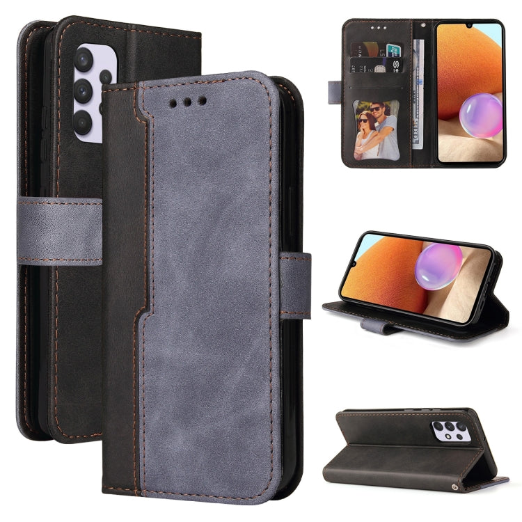 For Samsung Galaxy A32 4G Business Stitching-Color Horizontal Flip PU Leather Case with Holder & Card Slots & Photo Frame
