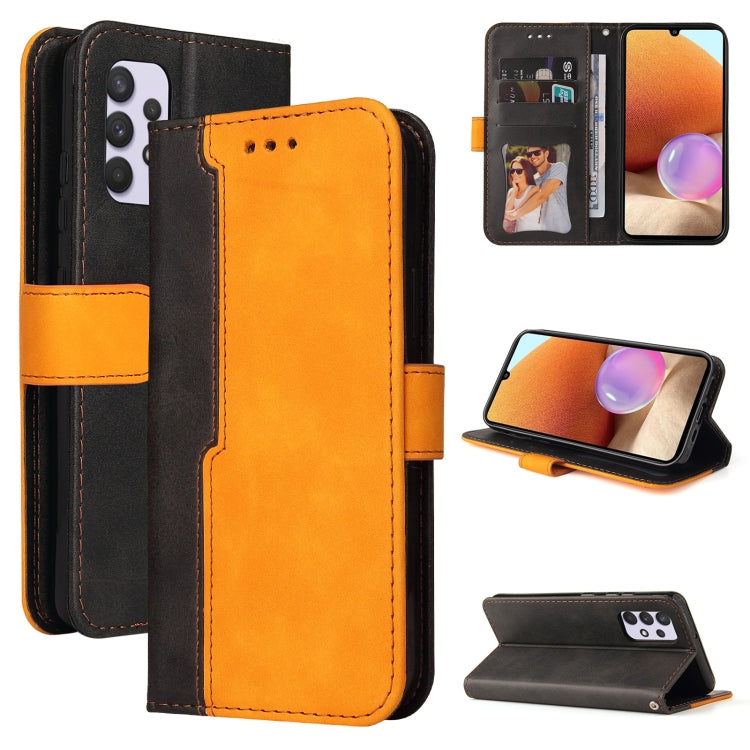 For Samsung Galaxy A32 4G Business Stitching-Color Horizontal Flip PU Leather Case with Holder & Card Slots & Photo Frame