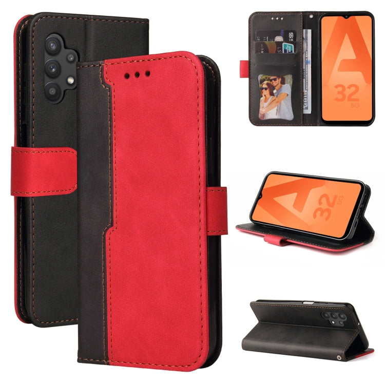 For Samsung Galaxy A32 5G Business Stitching-Color Horizontal Flip PU Leather Case with Holder & Card Slots & Photo Frame
