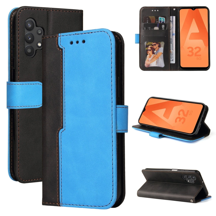 For Samsung Galaxy A32 5G Business Stitching-Color Horizontal Flip PU Leather Case with Holder & Card Slots & Photo Frame