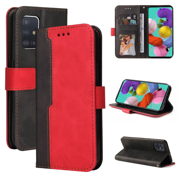 For Samsung Galaxy A51 4G / M40s 4G Business Stitching-Color Horizontal Flip PU Leather Case with Holder & Card Slots & Photo Frame