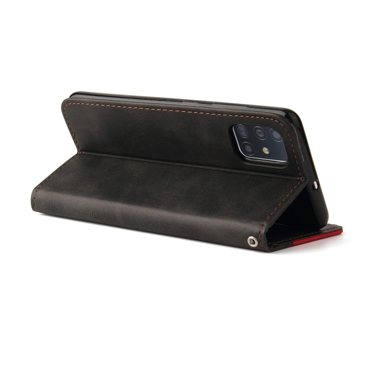 For Samsung Galaxy A51 4G / M40s 4G Business Stitching-Color Horizontal Flip PU Leather Case with Holder & Card Slots & Photo Frame