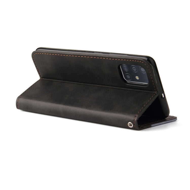 For Samsung Galaxy A51 4G / M40s 4G Business Stitching-Color Horizontal Flip PU Leather Case with Holder & Card Slots & Photo Frame