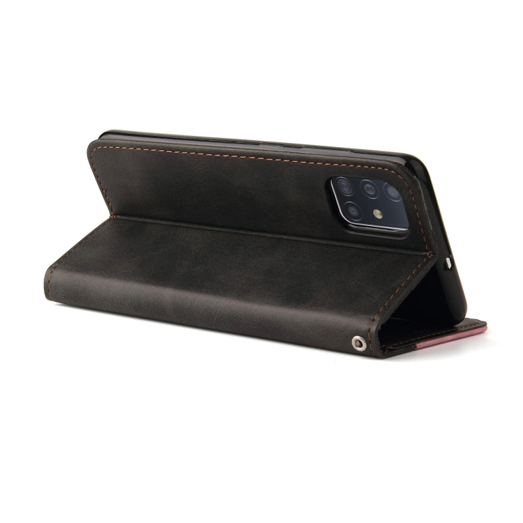 For Samsung Galaxy A71 4G Business Stitching-Color Horizontal Flip PU Leather Case with Holder & Card Slots & Photo Frame