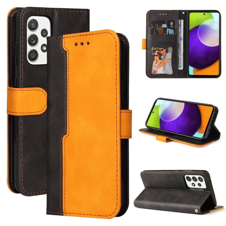 For Samsung Galaxy A52 5G / 4G Business Stitching-Color Horizontal Flip PU Leather Case with Holder & Card Slots & Photo Frame