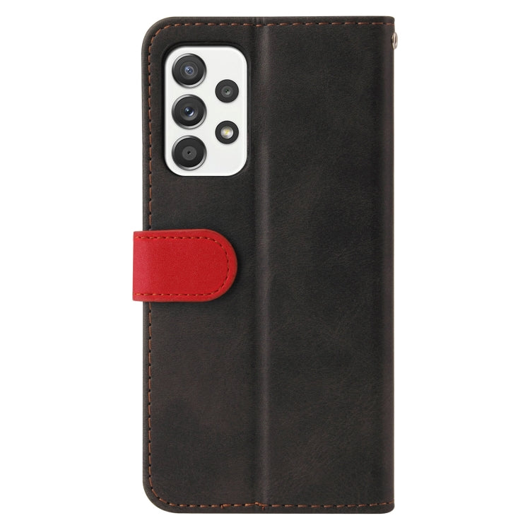 For Samsung Galaxy A72 5G / 4G Business Stitching-Color Horizontal Flip PU Leather Case with Holder & Card Slots & Photo Frame(Red)