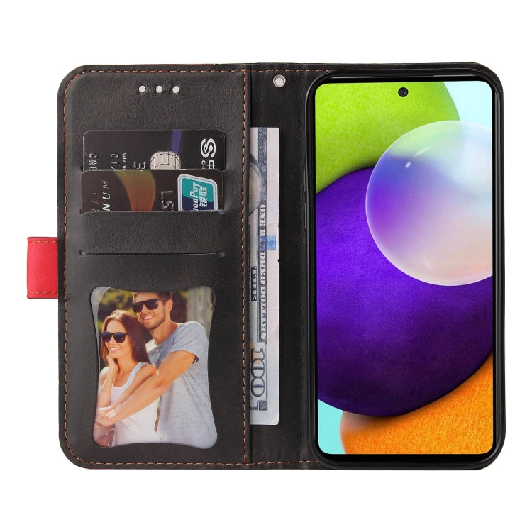 For Samsung Galaxy A72 5G / 4G Business Stitching-Color Horizontal Flip PU Leather Case with Holder & Card Slots & Photo Frame(Red)