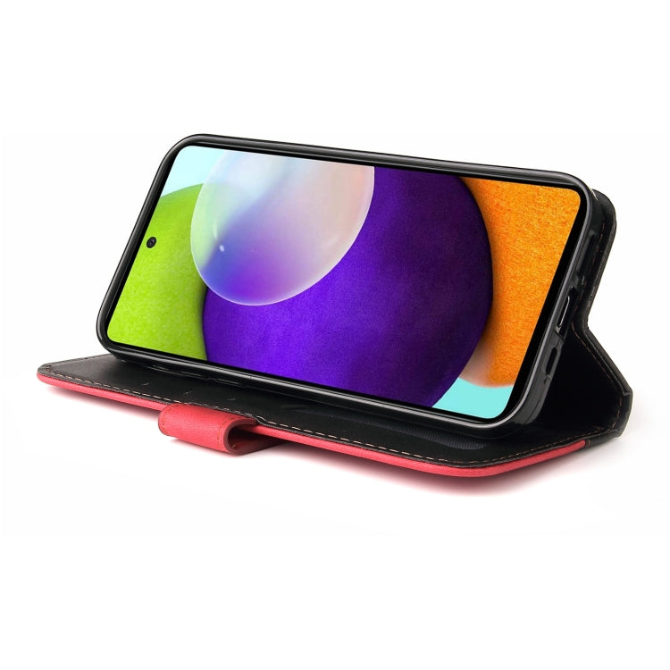 For Samsung Galaxy A72 5G / 4G Business Stitching-Color Horizontal Flip PU Leather Case with Holder & Card Slots & Photo Frame(Red)