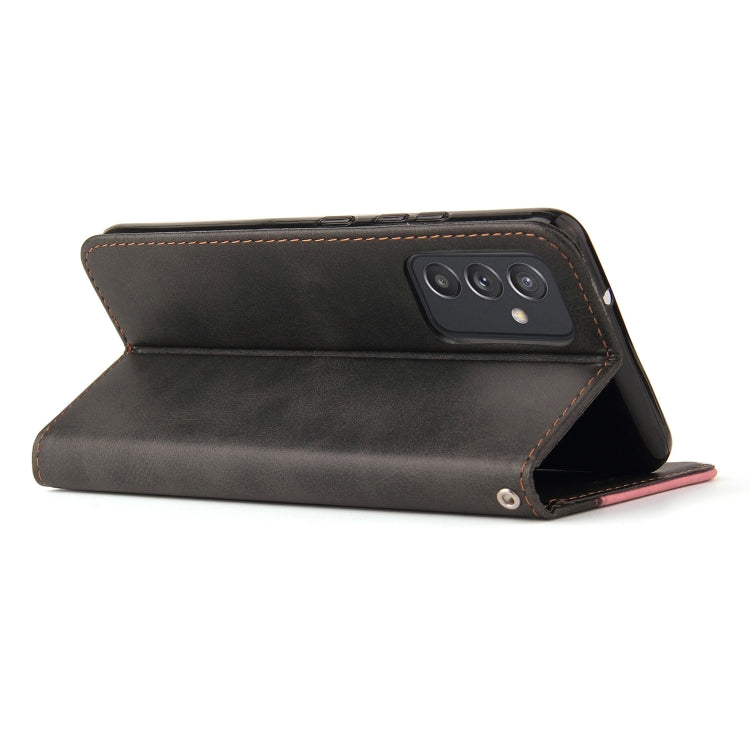 For Samsung Galaxy A82 5G Business Stitching-Color Horizontal Flip PU Leather Case with Holder & Card Slots & Photo Frame(Pink)
