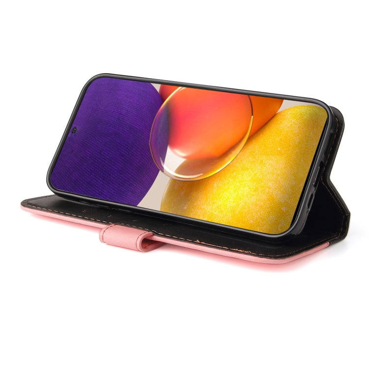 For Samsung Galaxy A82 5G Business Stitching-Color Horizontal Flip PU Leather Case with Holder & Card Slots & Photo Frame(Pink)