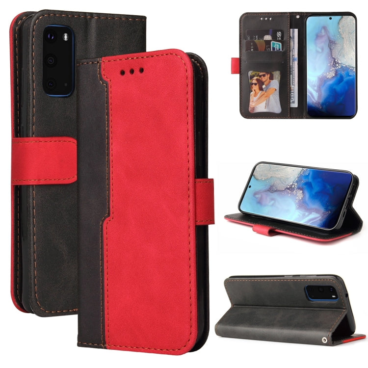 For Samsung Galaxy S20 Business Stitching-Color Horizontal Flip PU Leather Case with Holder & Card Slots & Photo Frame
