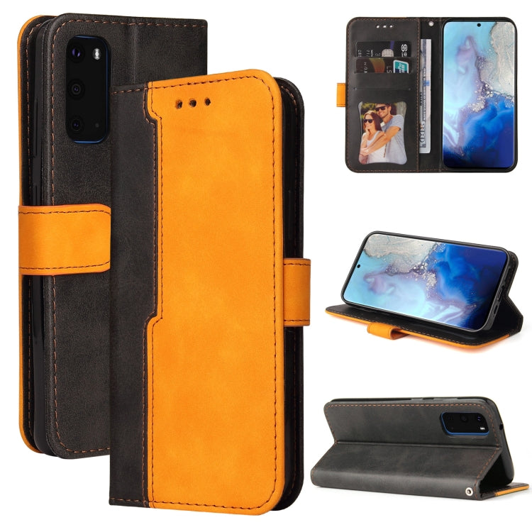 For Samsung Galaxy S20 Business Stitching-Color Horizontal Flip PU Leather Case with Holder & Card Slots & Photo Frame
