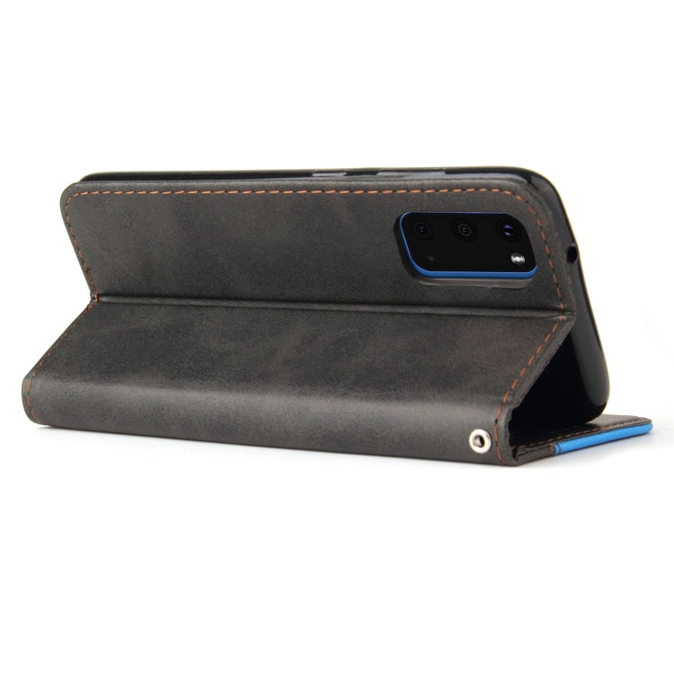 For Samsung Galaxy S20+ Business Stitching-Color Horizontal Flip PU Leather Case with Holder & Card Slots & Photo Frame