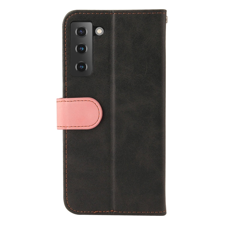 For Samsung Galaxy S21 FE Business Stitching-Color Horizontal Flip PU Leather Case with Holder & Card Slots & Photo Frame(Pink)