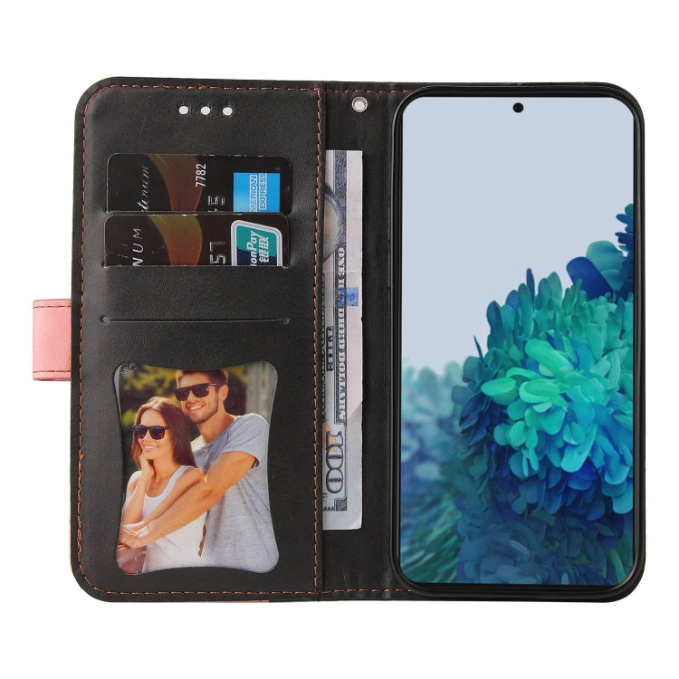 For Samsung Galaxy S21 FE Business Stitching-Color Horizontal Flip PU Leather Case with Holder & Card Slots & Photo Frame(Pink)