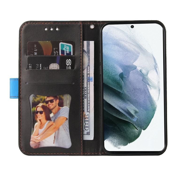 For Samsung Galaxy S21 5G Business Stitching-Color Horizontal Flip PU Leather Case with Holder & Card Slots & Photo Frame