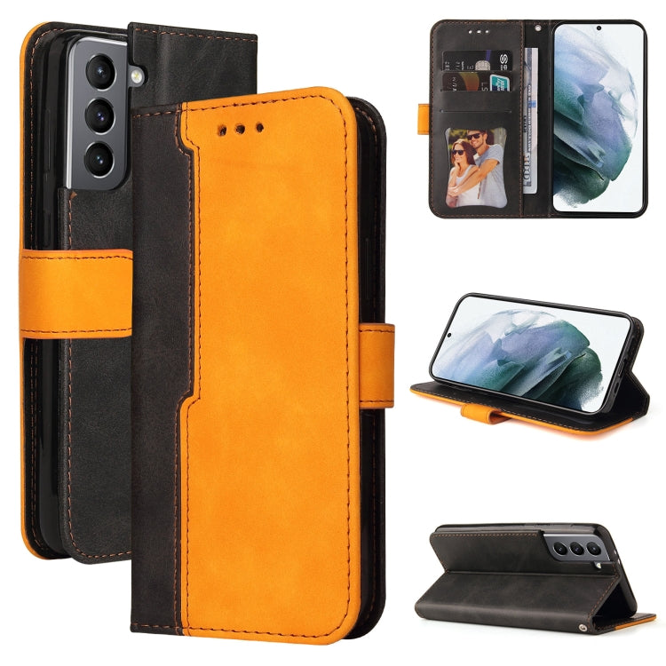 For Samsung Galaxy S21 5G Business Stitching-Color Horizontal Flip PU Leather Case with Holder & Card Slots & Photo Frame