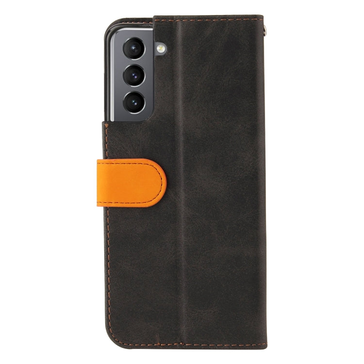 For Samsung Galaxy S21 5G Business Stitching-Color Horizontal Flip PU Leather Case with Holder & Card Slots & Photo Frame