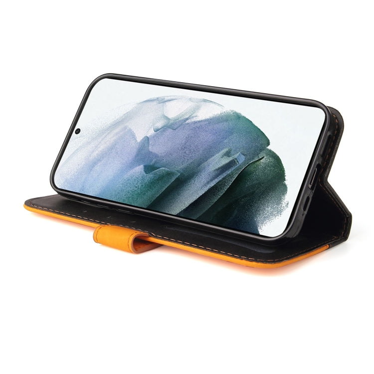 For Samsung Galaxy S21 5G Business Stitching-Color Horizontal Flip PU Leather Case with Holder & Card Slots & Photo Frame