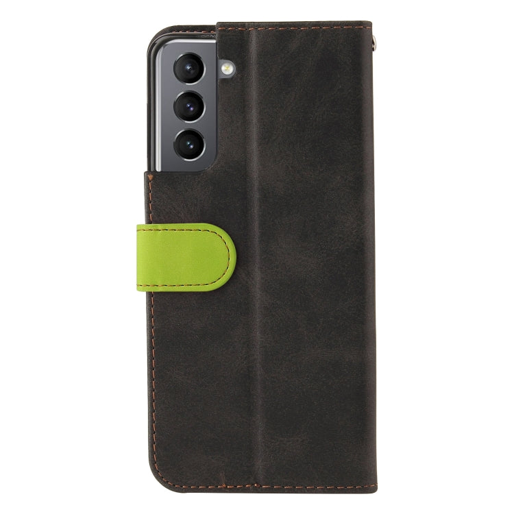 For Samsung Galaxy S21+ 5G Business Stitching-Color Horizontal Flip PU Leather Case with Holder & Card Slots & Photo Frame