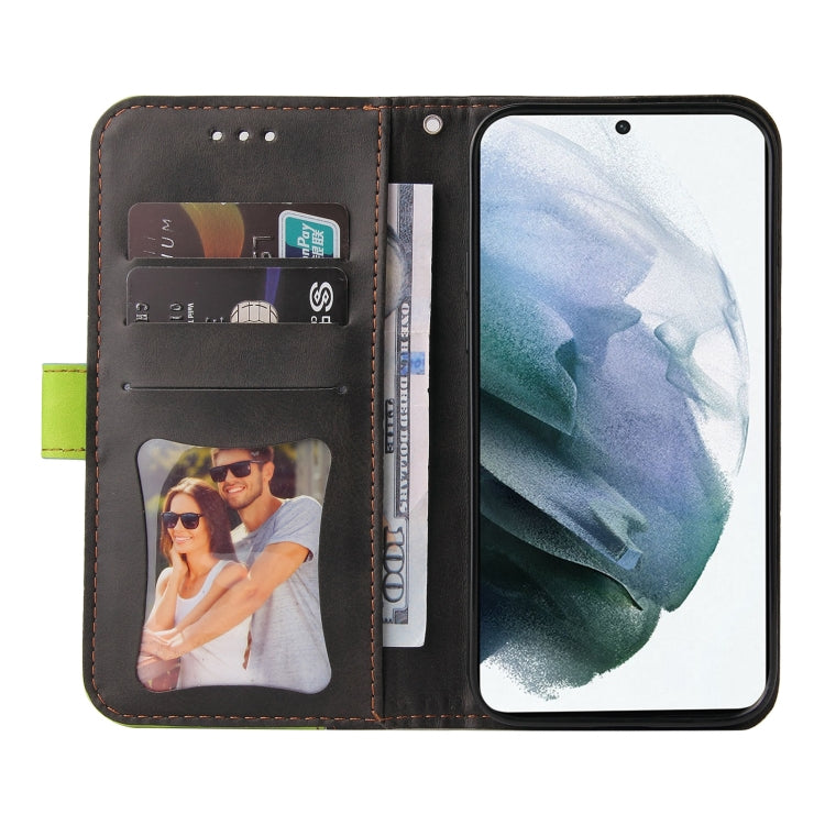 For Samsung Galaxy S21+ 5G Business Stitching-Color Horizontal Flip PU Leather Case with Holder & Card Slots & Photo Frame