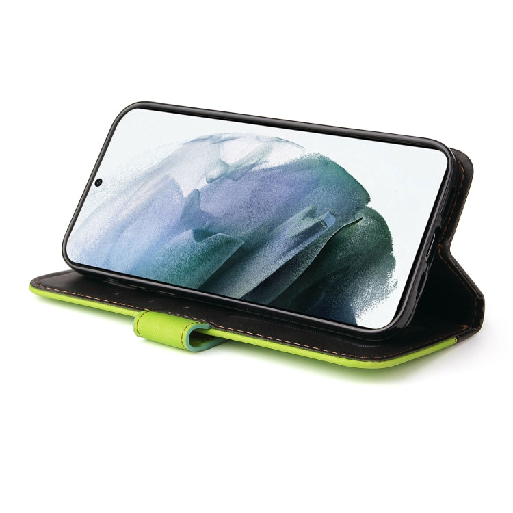 For Samsung Galaxy S21+ 5G Business Stitching-Color Horizontal Flip PU Leather Case with Holder & Card Slots & Photo Frame
