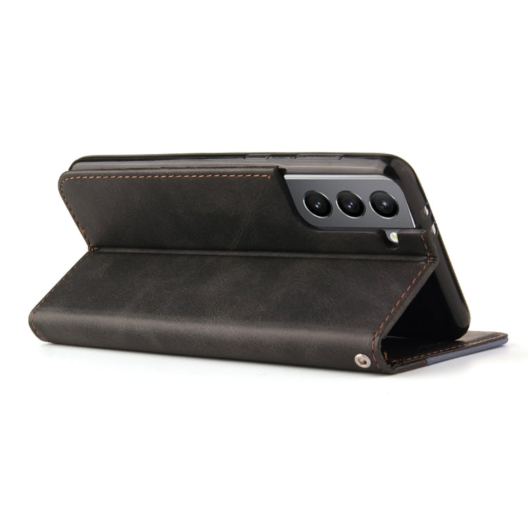 For Samsung Galaxy S21+ 5G Business Stitching-Color Horizontal Flip PU Leather Case with Holder & Card Slots & Photo Frame