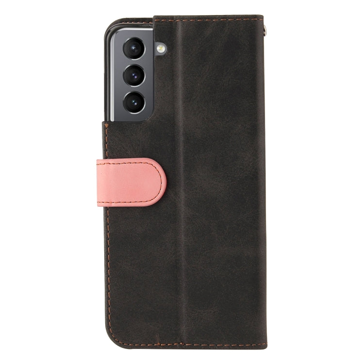 For Samsung Galaxy S21+ 5G Business Stitching-Color Horizontal Flip PU Leather Case with Holder & Card Slots & Photo Frame