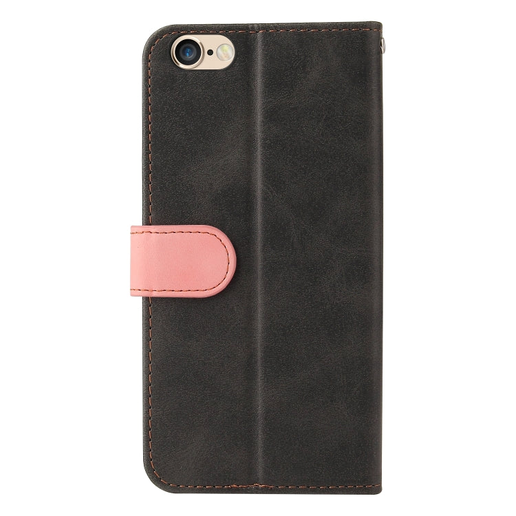 Business Stitching-Color Horizontal Flip PU Leather Case with Holder & Card Slots & Photo Frame For iPhone 6s Plus / 6 Plus(Pink)
