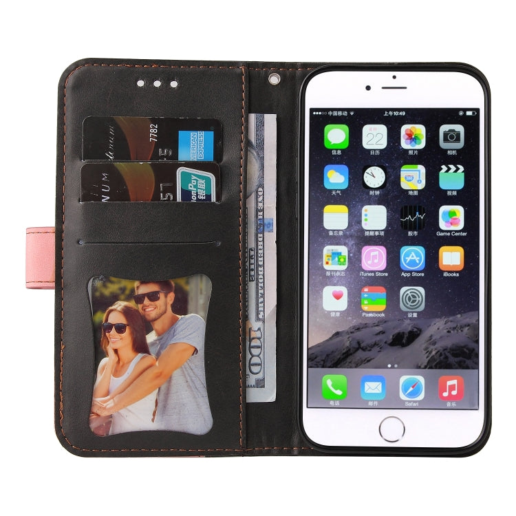 Business Stitching-Color Horizontal Flip PU Leather Case with Holder & Card Slots & Photo Frame For iPhone 6s Plus / 6 Plus(Pink)