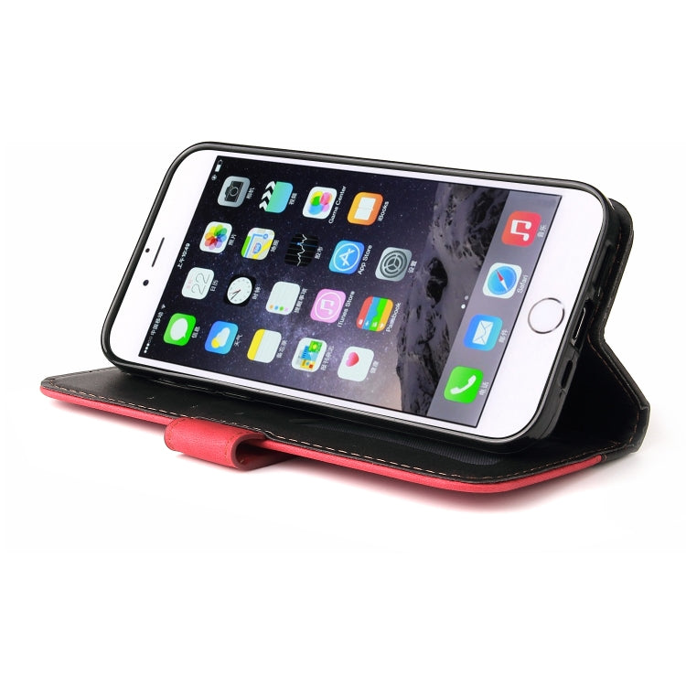 For iPhone SE 2022 / SE 2020 / 8 / 7 Business Stitching-Color Horizontal Flip PU Leather Case with Holder & Card Slots & Photo Frame