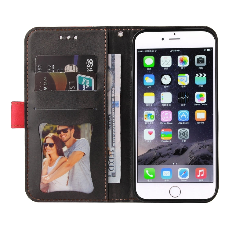For iPhone SE 2022 / SE 2020 / 8 / 7 Business Stitching-Color Horizontal Flip PU Leather Case with Holder & Card Slots & Photo Frame