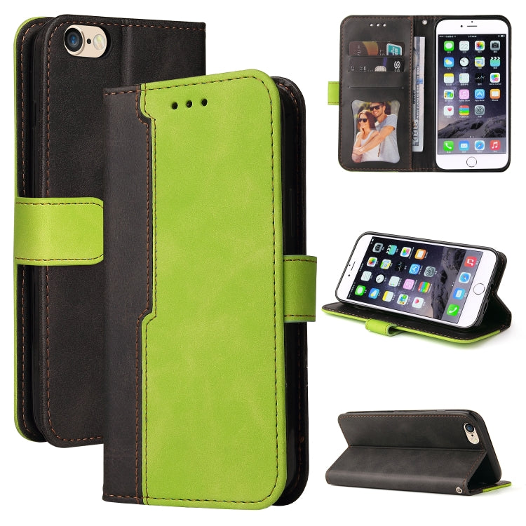 For iPhone SE 2022 / SE 2020 / 8 / 7 Business Stitching-Color Horizontal Flip PU Leather Case with Holder & Card Slots & Photo Frame