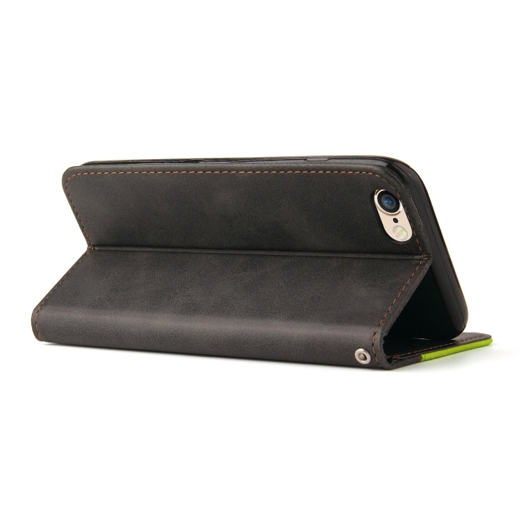 For iPhone SE 2022 / SE 2020 / 8 / 7 Business Stitching-Color Horizontal Flip PU Leather Case with Holder & Card Slots & Photo Frame