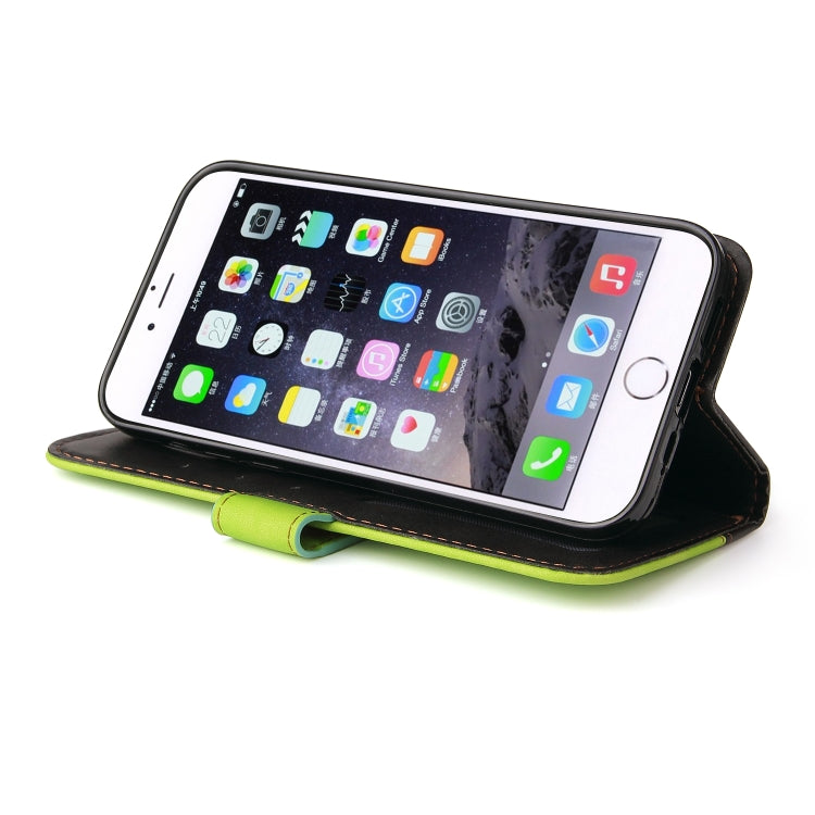 For iPhone SE 2022 / SE 2020 / 8 / 7 Business Stitching-Color Horizontal Flip PU Leather Case with Holder & Card Slots & Photo Frame