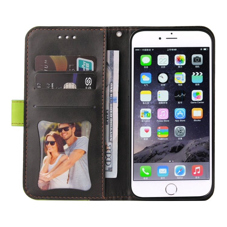 For iPhone SE 2022 / SE 2020 / 8 / 7 Business Stitching-Color Horizontal Flip PU Leather Case with Holder & Card Slots & Photo Frame