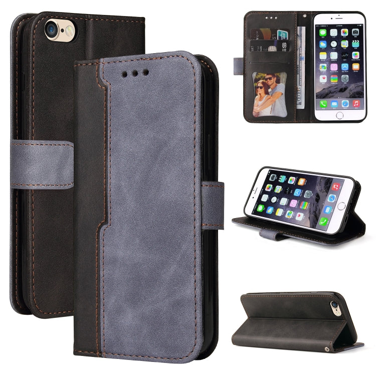 For iPhone SE 2022 / SE 2020 / 8 / 7 Business Stitching-Color Horizontal Flip PU Leather Case with Holder & Card Slots & Photo Frame