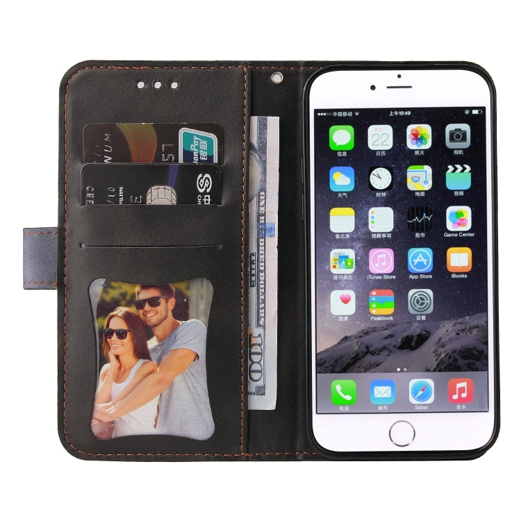 For iPhone SE 2022 / SE 2020 / 8 / 7 Business Stitching-Color Horizontal Flip PU Leather Case with Holder & Card Slots & Photo Frame