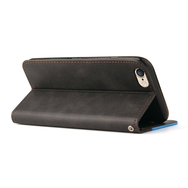 For iPhone SE 2022 / SE 2020 / 8 / 7 Business Stitching-Color Horizontal Flip PU Leather Case with Holder & Card Slots & Photo Frame