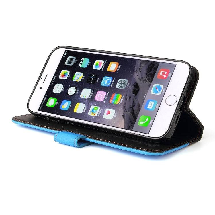 For iPhone SE 2022 / SE 2020 / 8 / 7 Business Stitching-Color Horizontal Flip PU Leather Case with Holder & Card Slots & Photo Frame