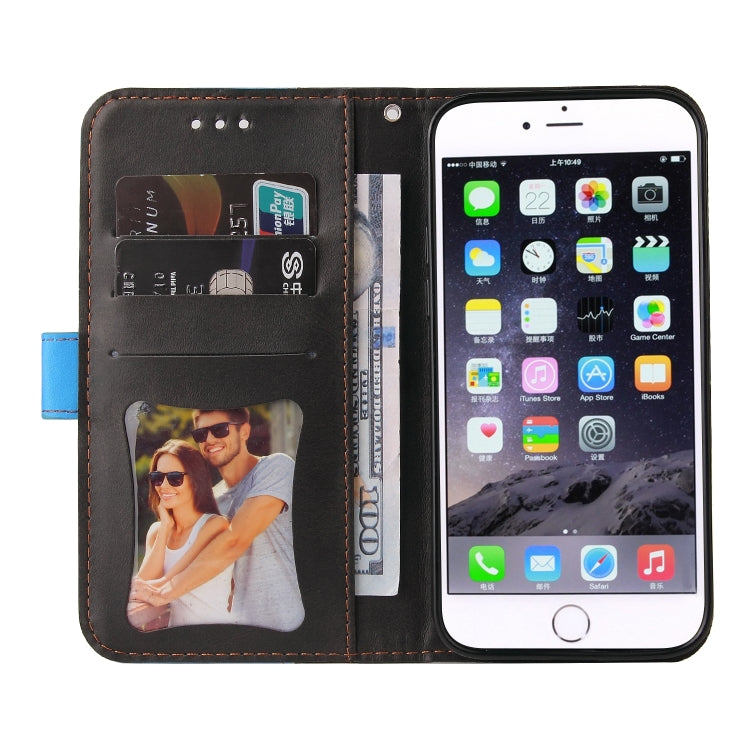 For iPhone SE 2022 / SE 2020 / 8 / 7 Business Stitching-Color Horizontal Flip PU Leather Case with Holder & Card Slots & Photo Frame