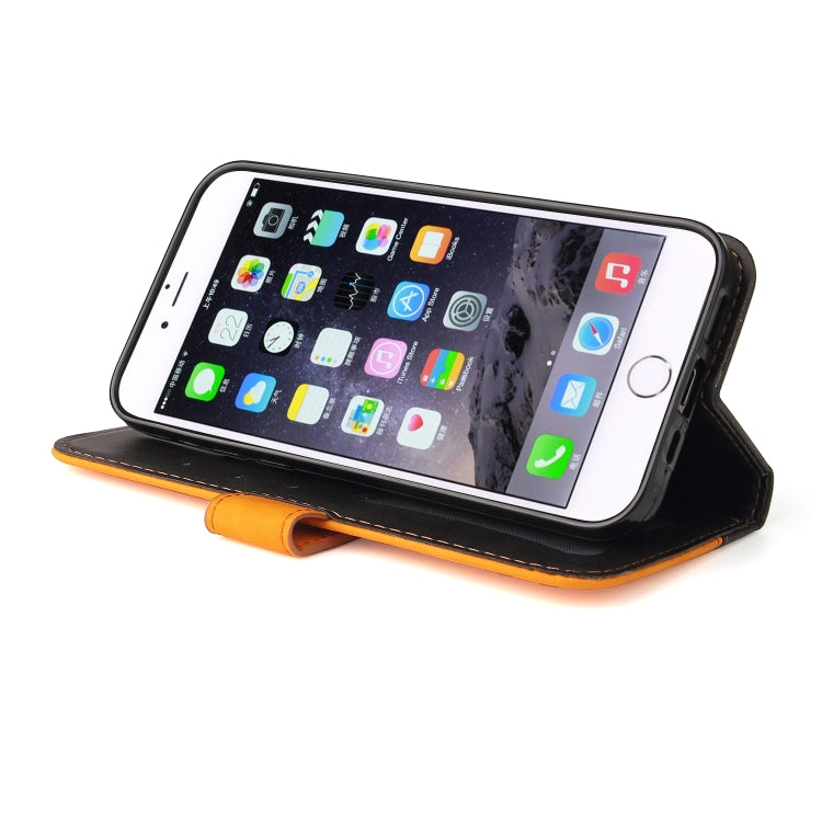 For iPhone SE 2022 / SE 2020 / 8 / 7 Business Stitching-Color Horizontal Flip PU Leather Case with Holder & Card Slots & Photo Frame