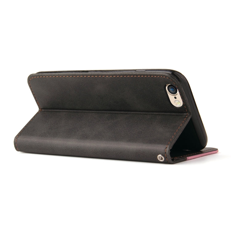 For iPhone SE 2022 / SE 2020 / 8 / 7 Business Stitching-Color Horizontal Flip PU Leather Case with Holder & Card Slots & Photo Frame