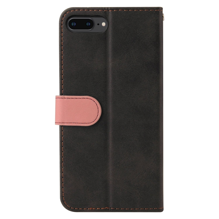 Business Stitching-Color Horizontal Flip PU Leather Case with Holder & Card Slots & Photo Frame For iPhone 8 Plus / 7 Plus(Pink)