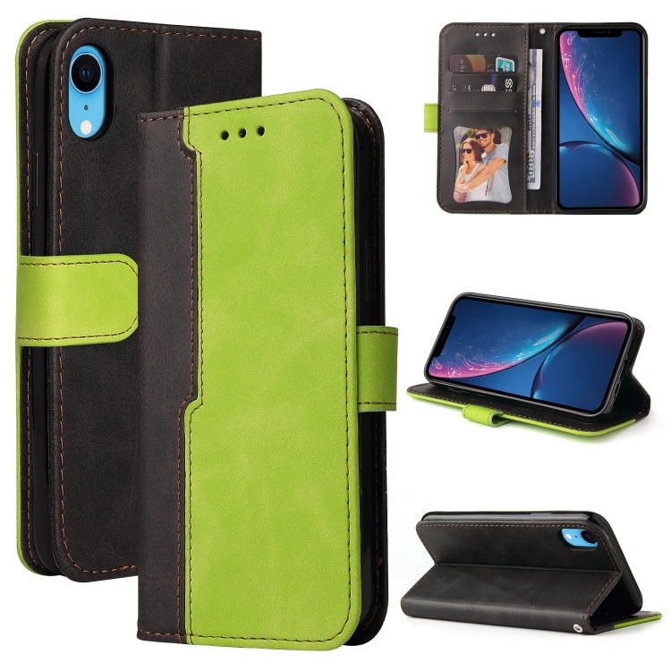For iPhone X / XS Business Stitching-Color Horizontal Flip PU Leather Case with Holder & Card Slots & Photo Frame