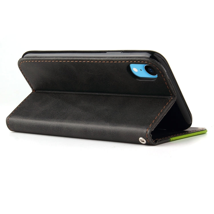 For iPhone X / XS Business Stitching-Color Horizontal Flip PU Leather Case with Holder & Card Slots & Photo Frame