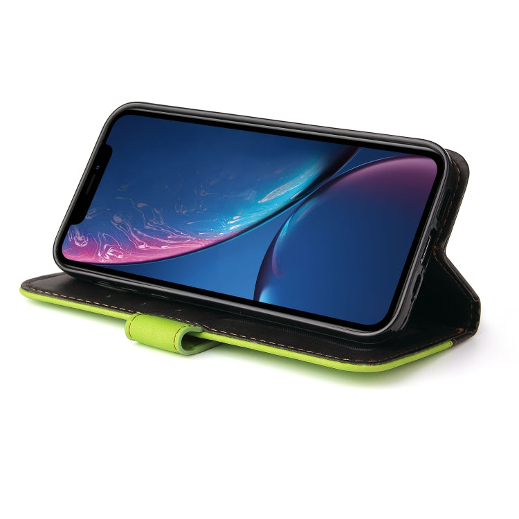 For iPhone X / XS Business Stitching-Color Horizontal Flip PU Leather Case with Holder & Card Slots & Photo Frame
