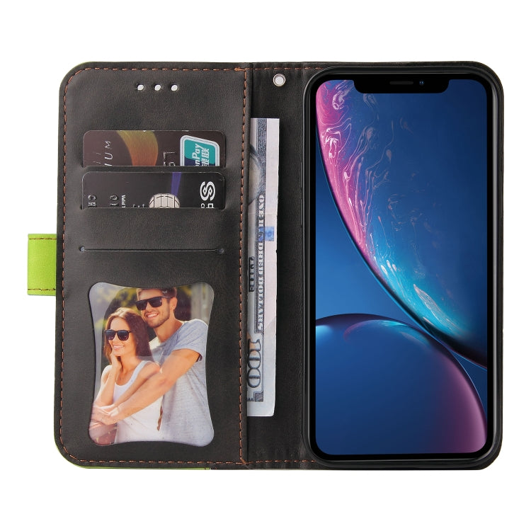 For iPhone X / XS Business Stitching-Color Horizontal Flip PU Leather Case with Holder & Card Slots & Photo Frame